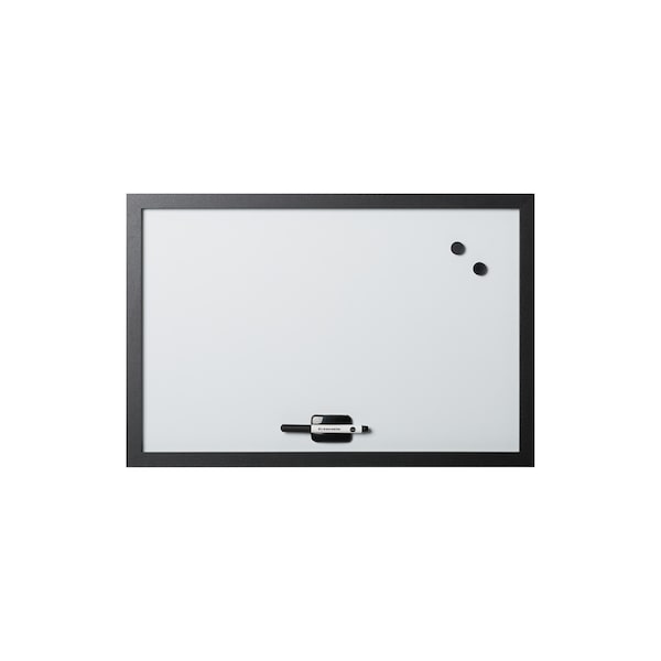 MasterVision Magnetic Dry Erase Board Set, Marker, Eraser, 2 Magnets, 18"x24", Black Frame
